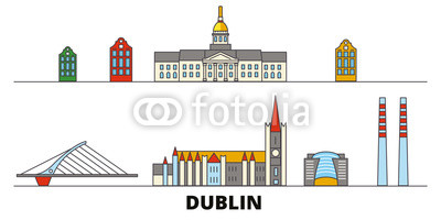 400x200 Irland, Dublin Flat Landmarks Vector Illustration Irland, Dublin