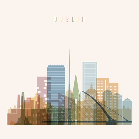 450x450 Transparent Style Dublin Skyline Detailed Silhouette Trendy