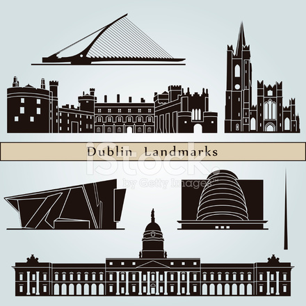 440x440 Dublin Landmarks And Monuments Stock Vector