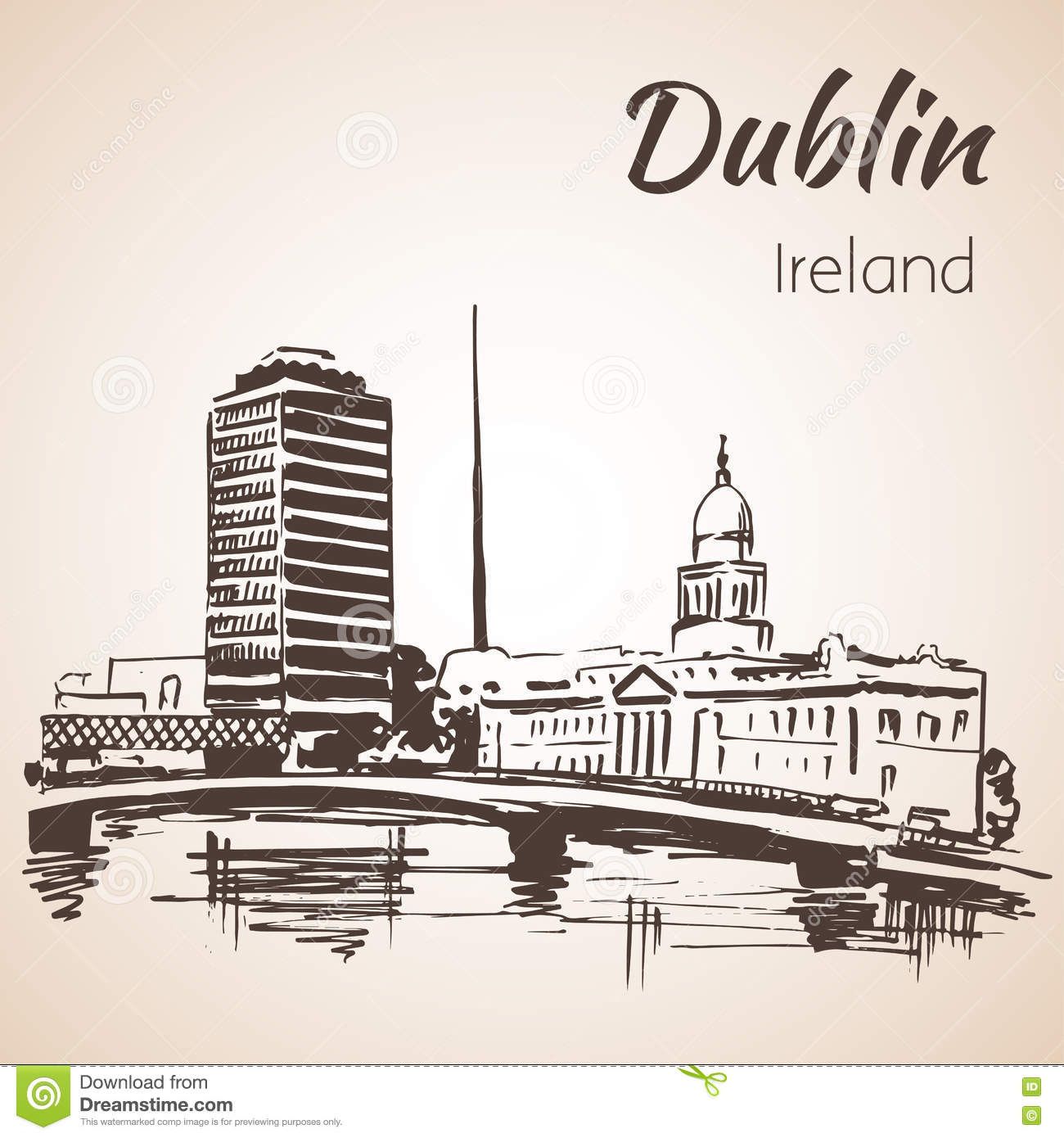 1300x1390 Dublin Liffey Liberty Hall And The Spire Of Dublin Ireland Stock
