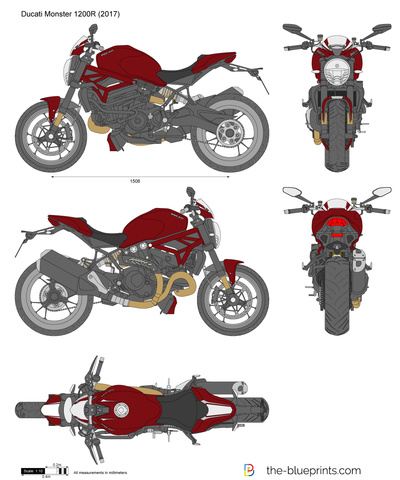 Ducati Monster Vector Drawing 400x480 Ducati Monster Vector Drawing