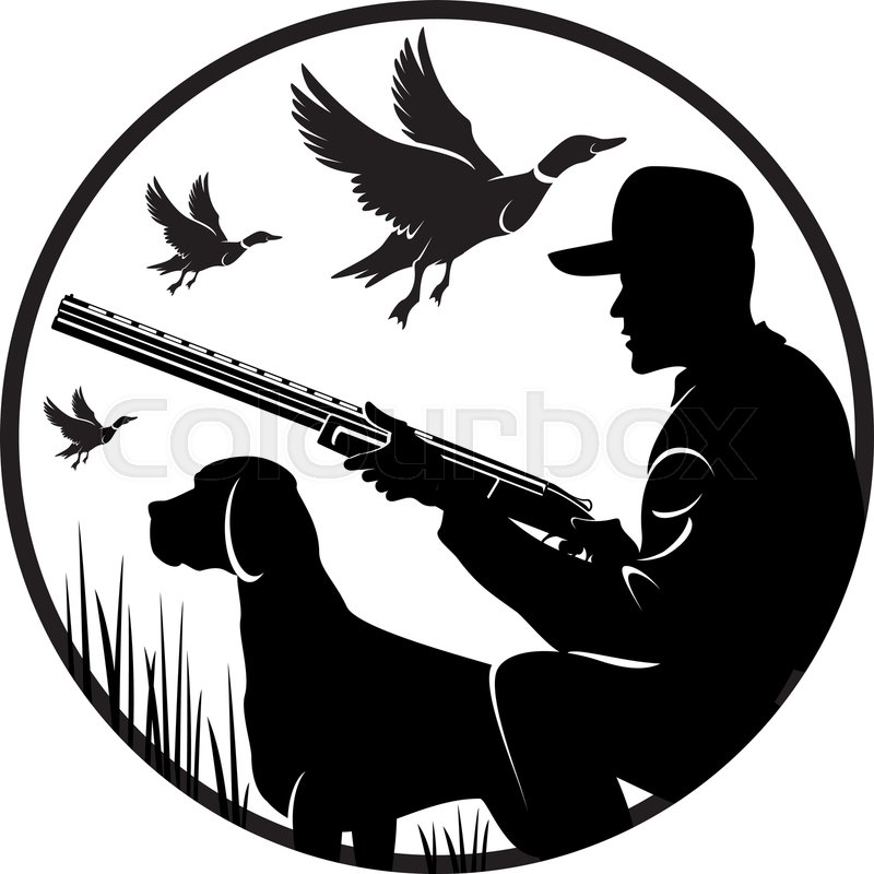 Black Silhouette Of A Hunter, With A Stock Vector Colourbox 800x800 Black Silhouette Of A Hunter, With A Stock Vector Colourbox