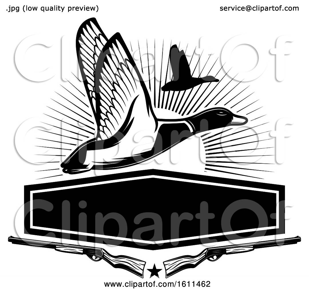 Clipart Of A Black And White Duck Hunting Design 1080x1024 Clipart Of A Black And White Duck Hunting Design
