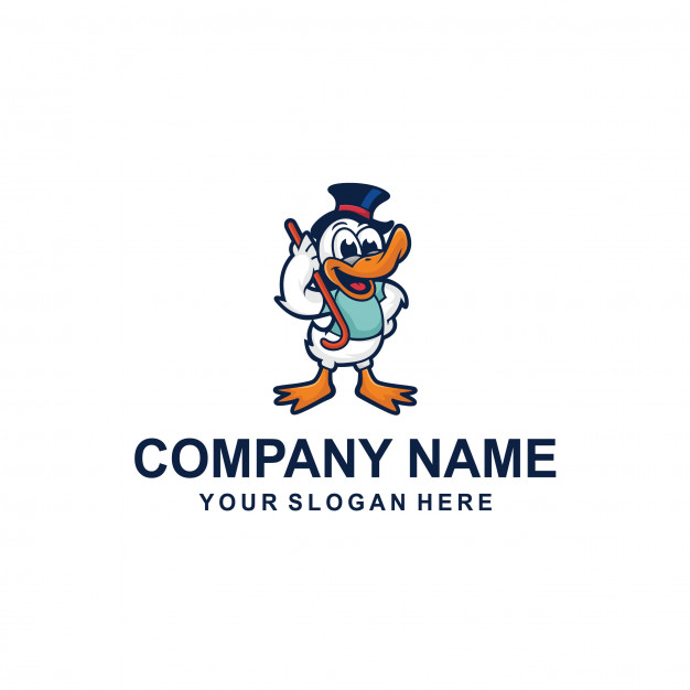 626x626 Duck Cartoon Logo Vector Vector Premium Download