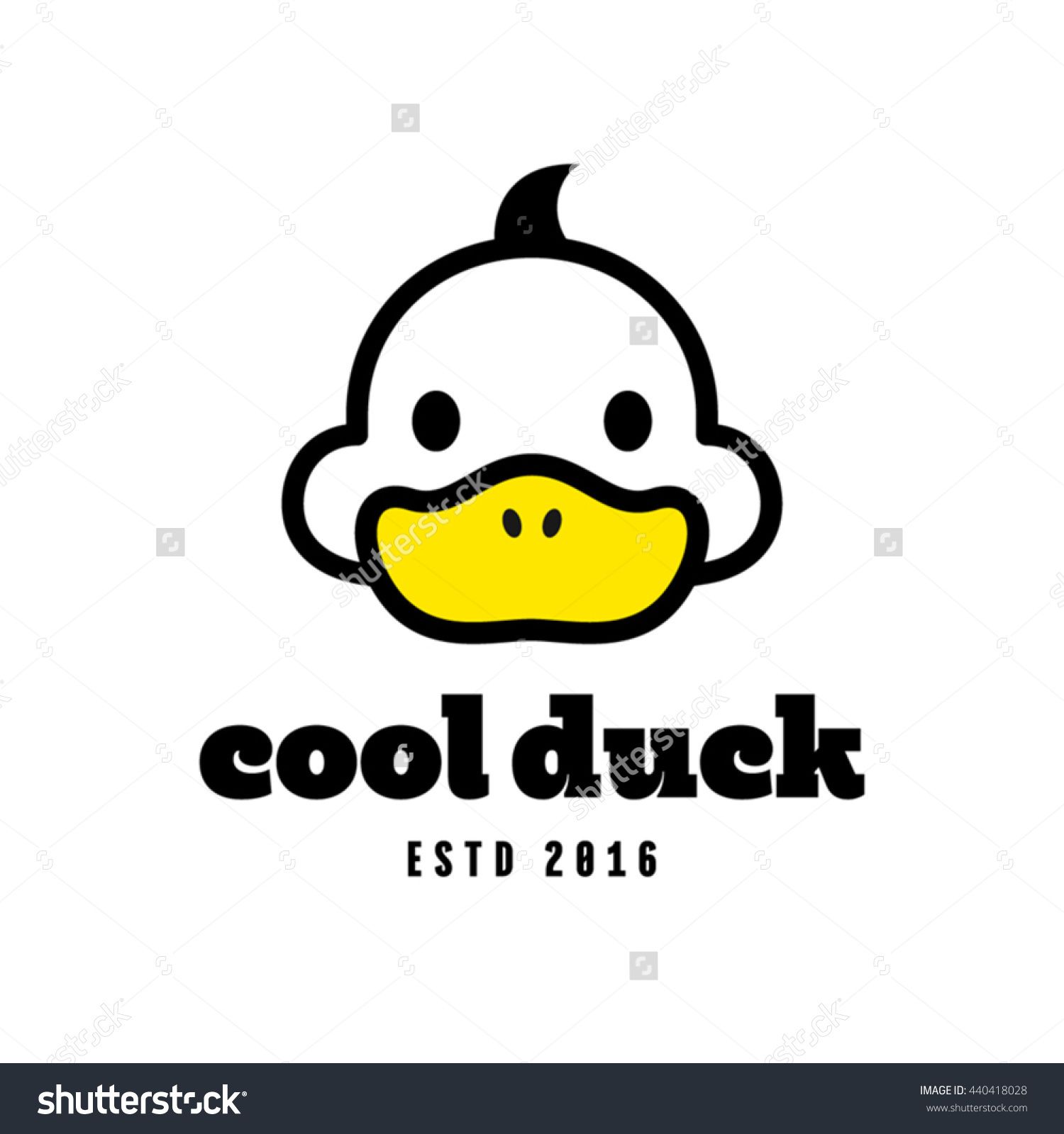 1500x1600 Cool Funny Duck Logo Design Stock Vector