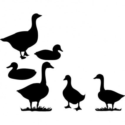 425x425 Vector Set Of Silhouette Duck Free Vectors Ui Download