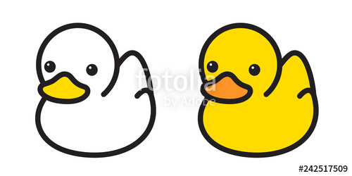 500x250 Duck Vector Icon Logo Rubber Duck Bath Shower Cartoon Character