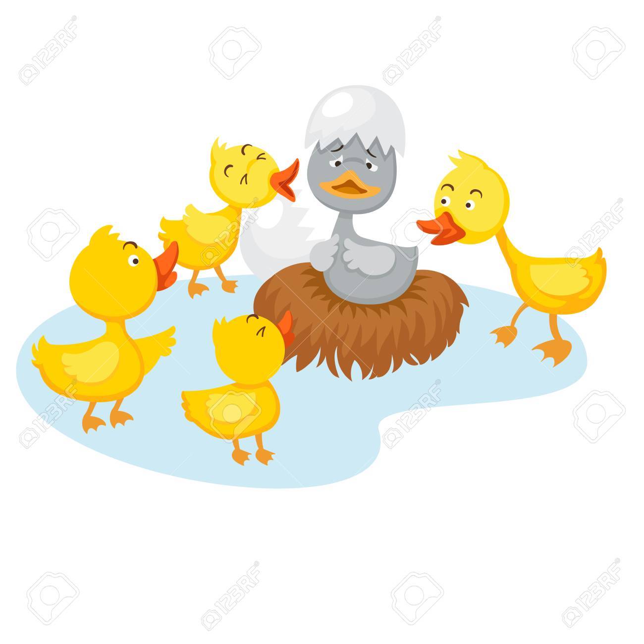 1300x1300 Fairy Tale Ugly Duckling,vector Illustration Clipart Portal