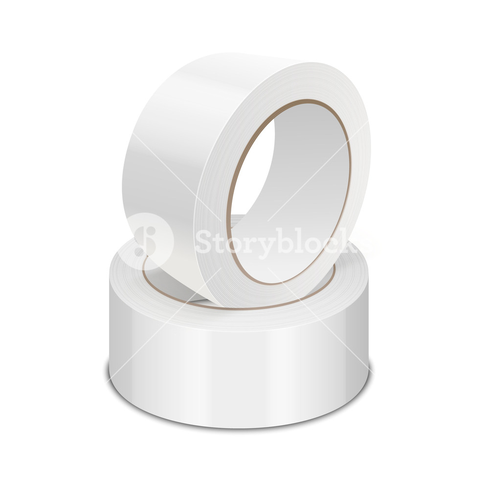 Vector Realistic White Glossy Tape Roll Template For Logo 1000x1000 Vector Realistic White Glossy Tape Roll Template For Logo