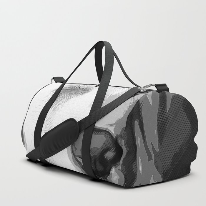 700x700 Labrador Retriever Dog Winking Vector Art Black White Duffle Bag