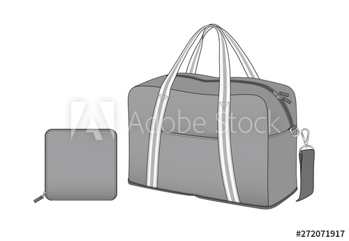 500x346 Gray Duffle Bag With Removable Shoulder Strap, Sports Gym Bag