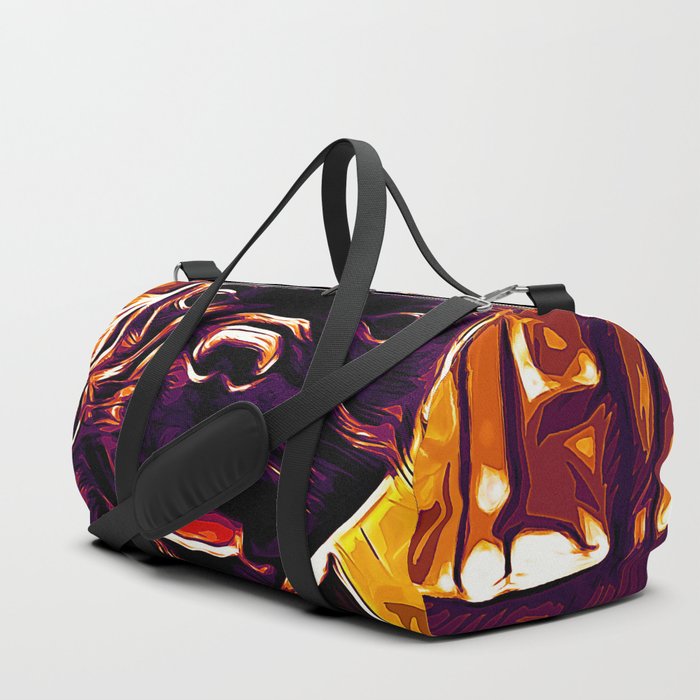 700x700 French Bulldog Basketball Vector Art Late Sunset Duffle Bag