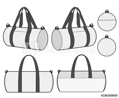 500x413 Boston Bag Fashion Flat Technical Drawing Template