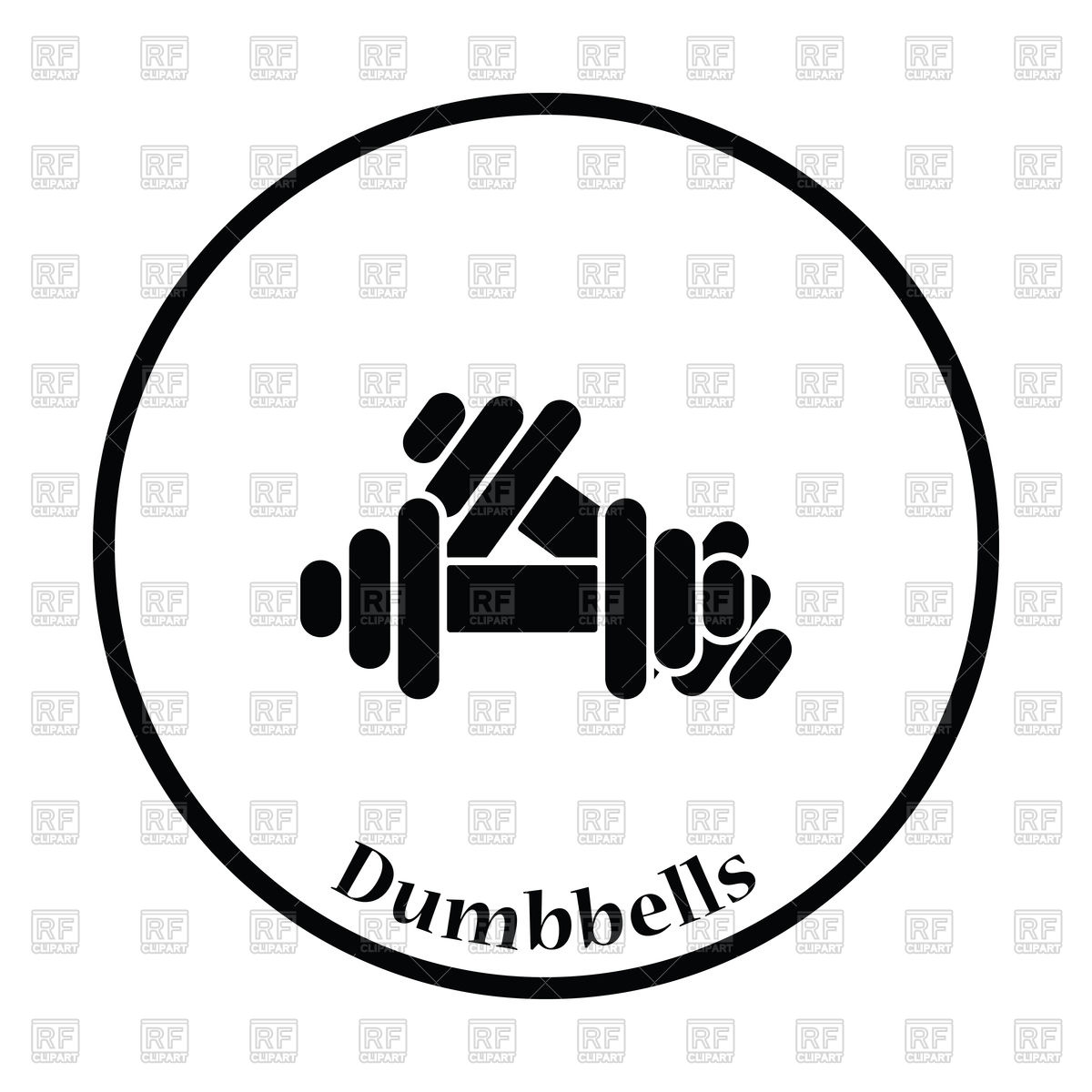 Thin Circle Design Of Dumbbell Icon Vector Image Of Icons 1200x1200 Thin Circle Design Of Dumbbell Icon Vector Image Of Icons