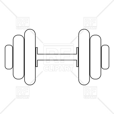400x400 Dumbbell Line Icon Vector Image Of Silhouettes, Outlines