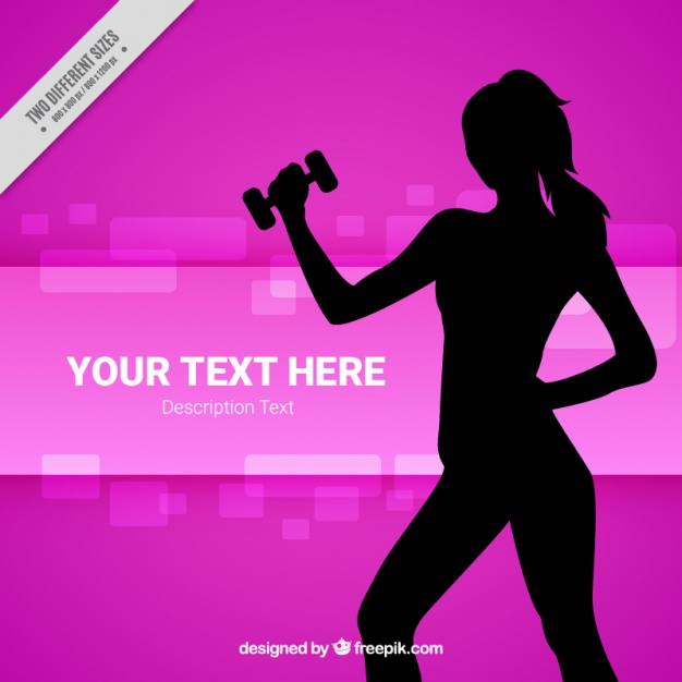 626x626 Abstract Background Of Woman With A Dumbbell Silhouette Vector