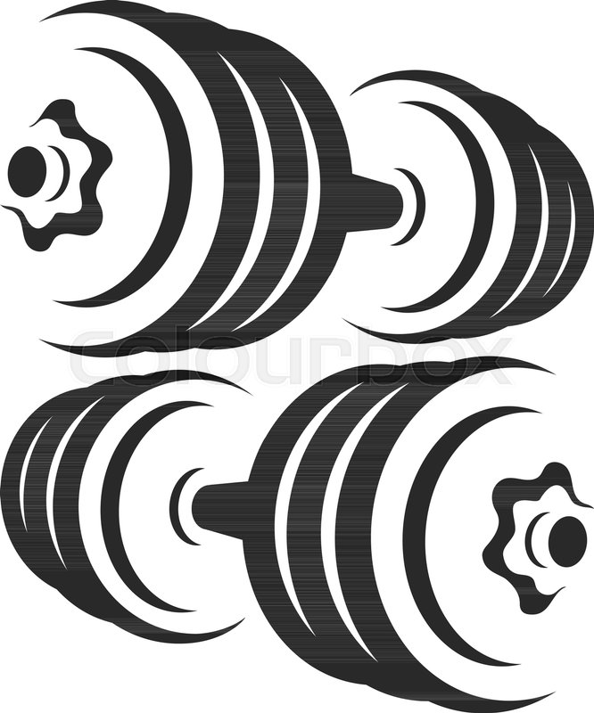 666x800 Two Dumbbells Silhouette For Sports Stock Vector Colourbox