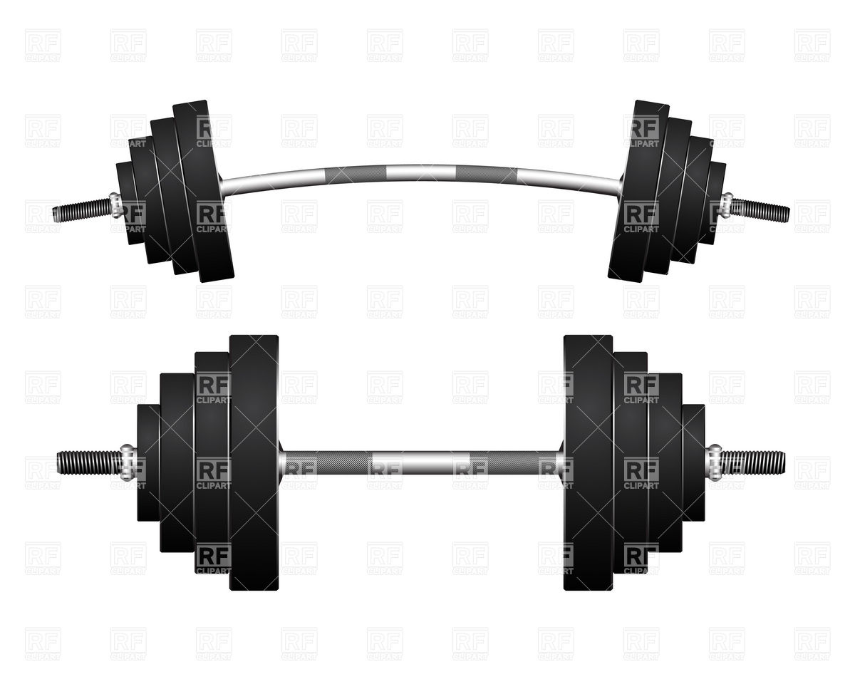 1200x960 Curved Barbell And Heavy Dumbbell Vector Image Of Sport