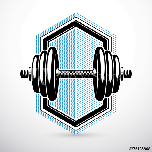 500x500 Dumbbell Vector Illustration Isolated On White Composed With Disc
