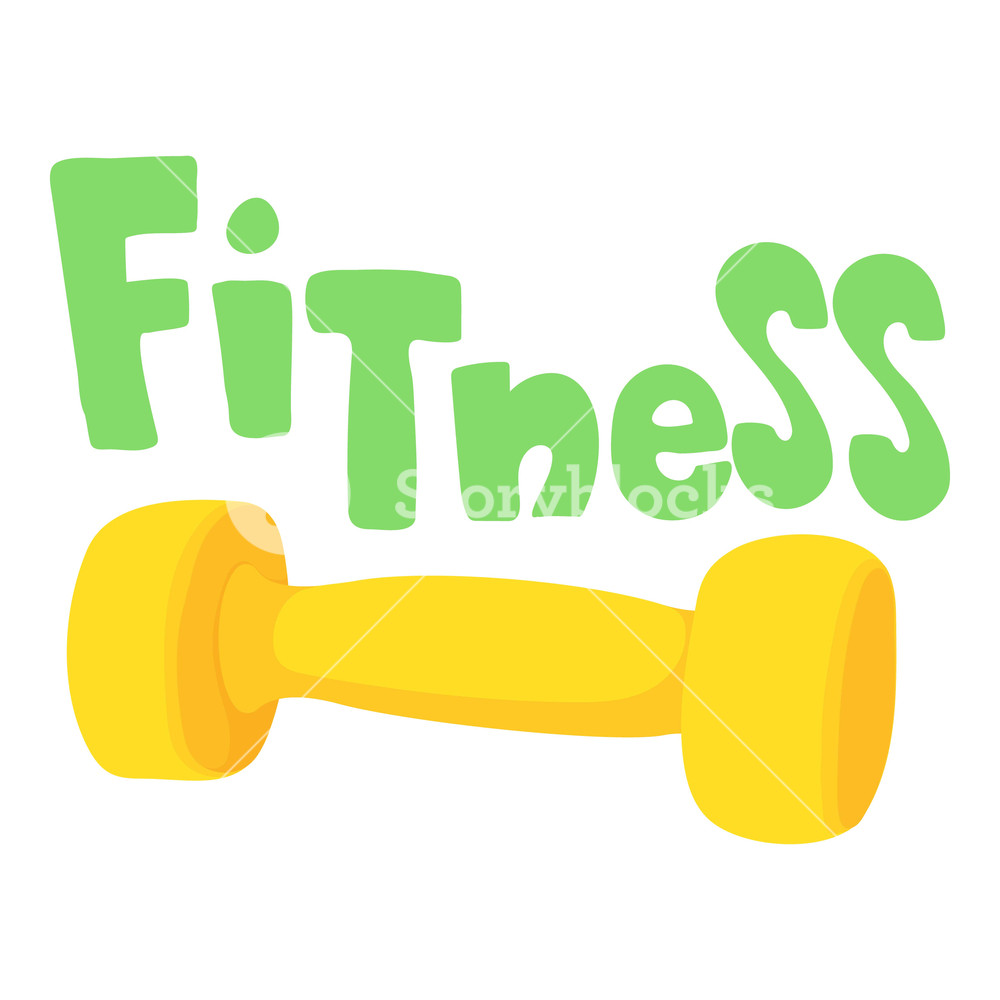 1000x1000 Fitness Dumbbell Icon Cartoon Illustration Of Fitness Dumbbell