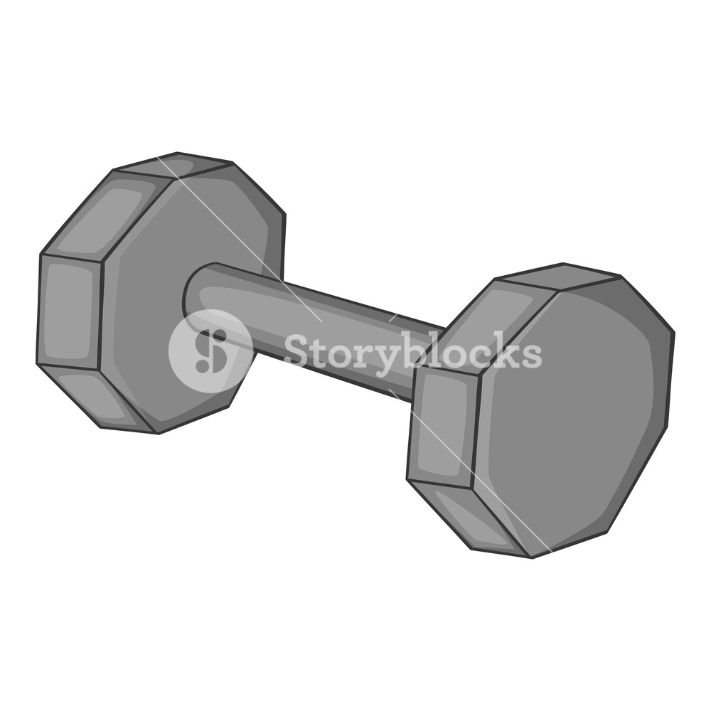 1000x1000 Fitness Dumbbell Icon Gray Monochrome Illustration Of Fitness