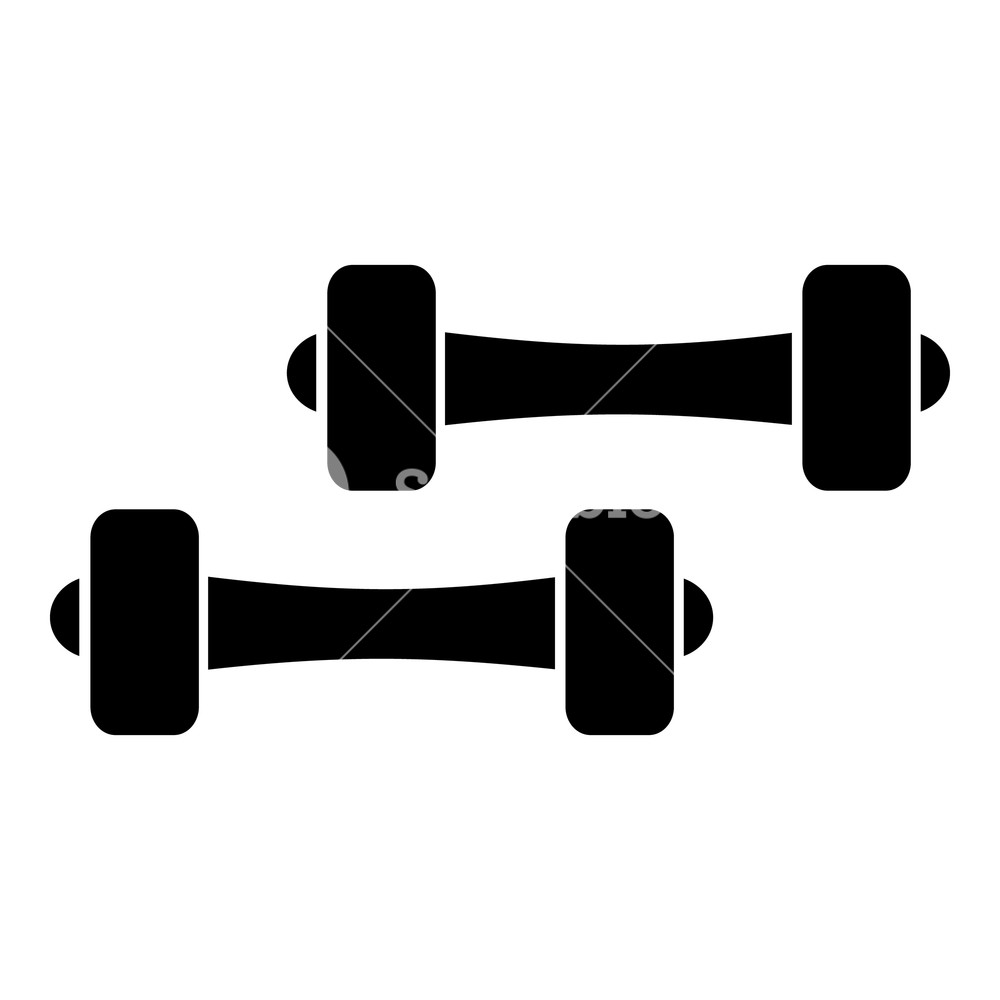 1000x1000 Two Dumbbells Icon Simple Illustration Of Two Dumbbells Vector