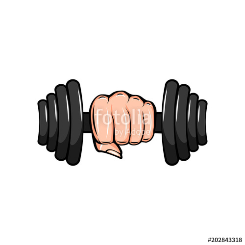 500x500 Dumbbell Icon Sport Equipment Fitness Badge Hand Holding
