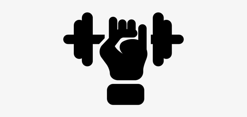 820x389 Hand With A Dumbbell Vector