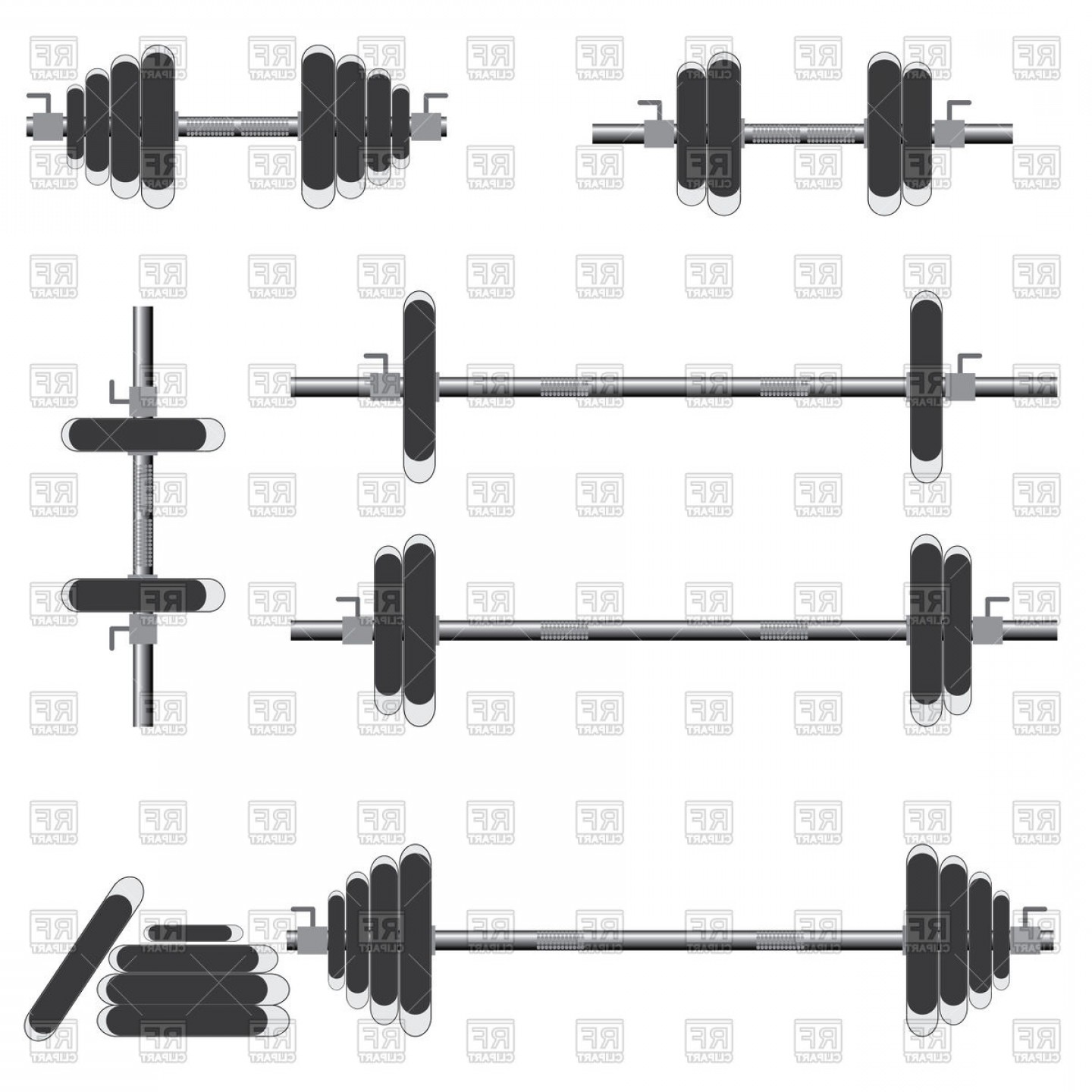 1440x1440 Set Of Barbells Weights And Dumbbells Vector Clipart Hoodamathrun