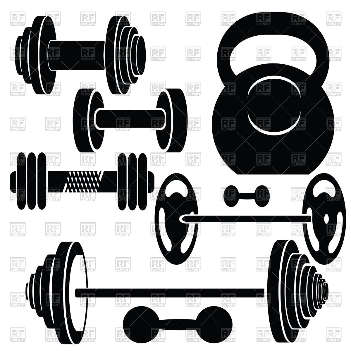 1200x1200 Silhouettes Of Barbells And Dumbbells Vector Image Of Sport