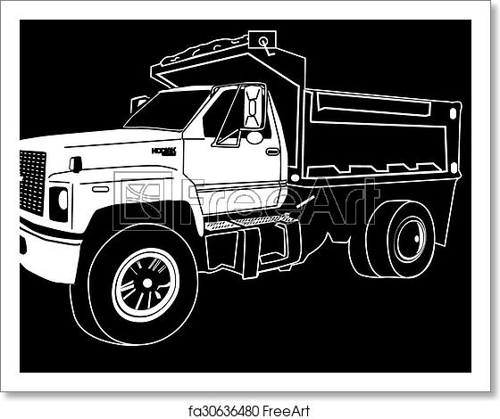 560x470 Free Art Print Of Single Axle Dump Truck Vector Drawing Of Dump