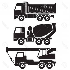300x300 Photostock Vector Dump Truck Concrete Mixer Truck Truck Crane