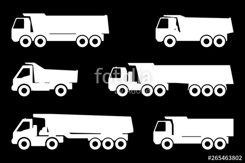 500x334 Set Silhouette Of A Dump Truck Stock Image And Royalty Free
