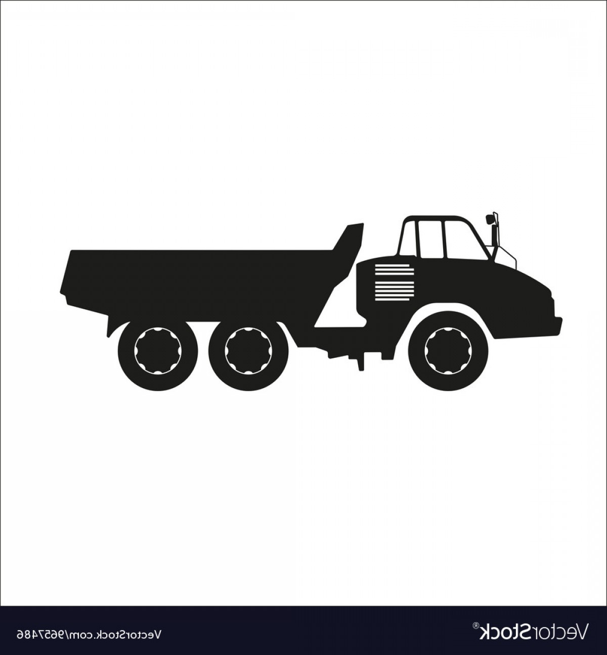 Dump Truck Silhouette Vector at