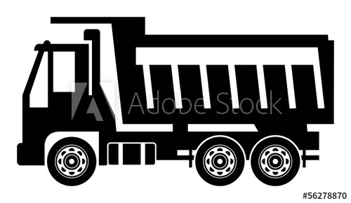 500x290 Dump Truck, Vector Illustration