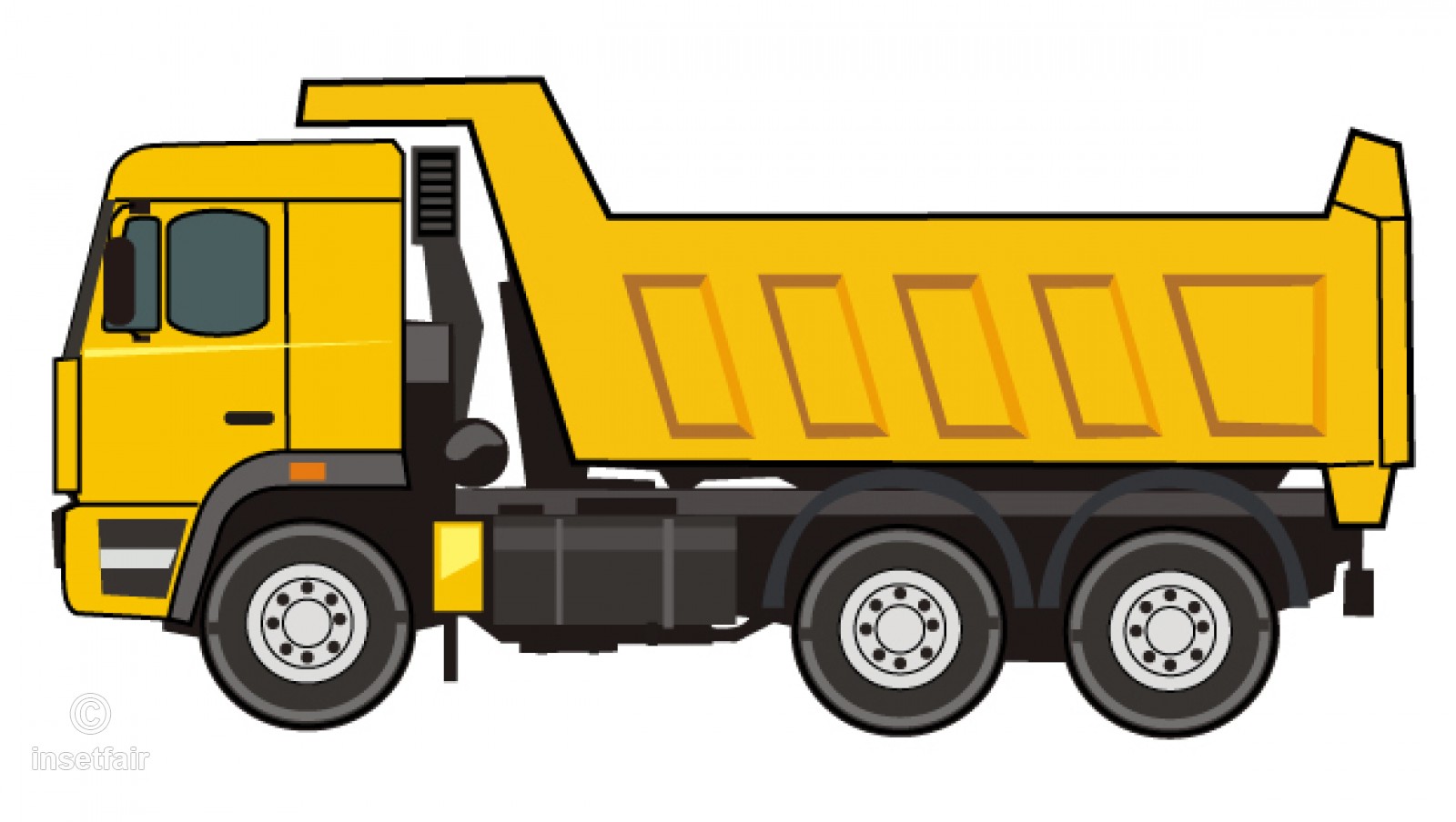 1600x904 Dump Truck Flat Vector Clipart Illustration Png