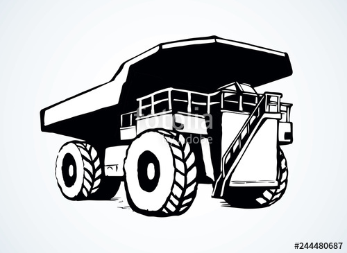 500x365 Dump Truck Vector Drawing Stock Image And Royalty Free Vector
