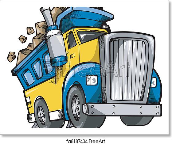 560x470 Free Art Print Of Dump Truck Vector Sketch Doodle Dump Truck