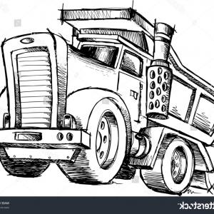 300x300 Sketchy Dump Truck Vector Illustration Catchsplace