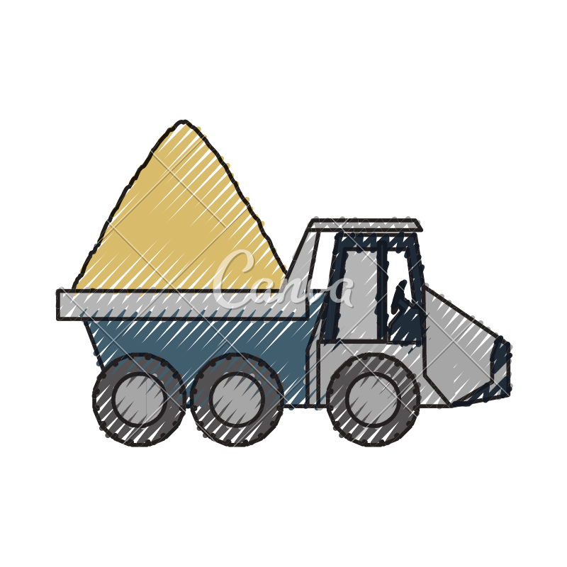 800x800 Dump Truck Vector Illustration