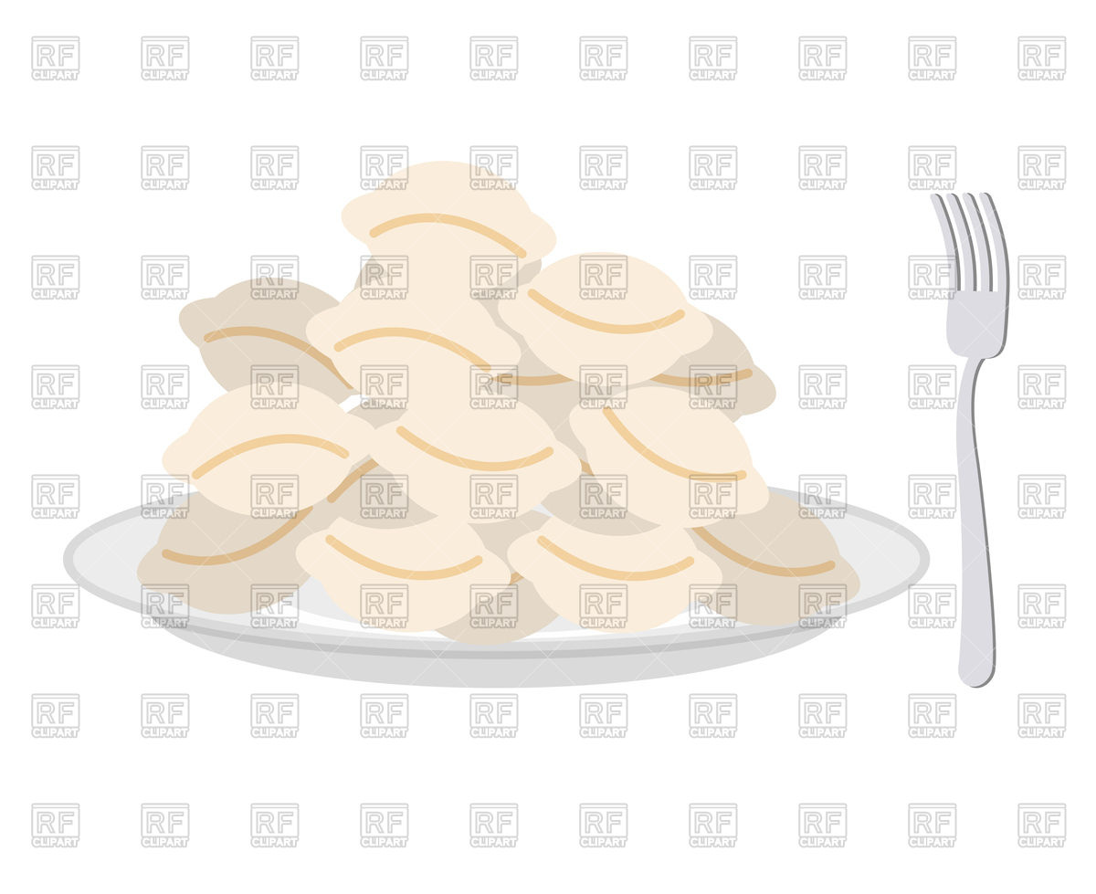 1200x979 Dumplings In Plate And Fork Vector Image Of Signs, Symbols, Maps