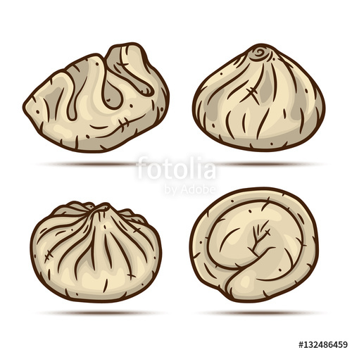 500x500 Set Of Dumplings Dim Sum Set Vector Illustration Stock Image