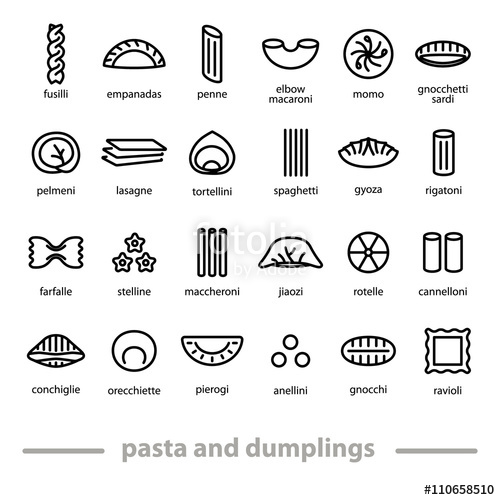 500x500 Pasta And Dumplings Icons Stock Image And Royalty Free Vector