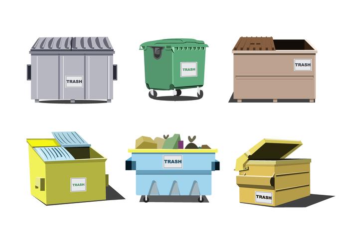700x490 Isolated Dumpster Vector Set