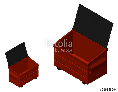 500x389 Recycling Dumpster Isolated On White Background Vector