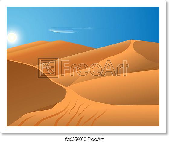 560x470 Free Art Print Of Desert Dune Vector Illustration Of Desert Dunes