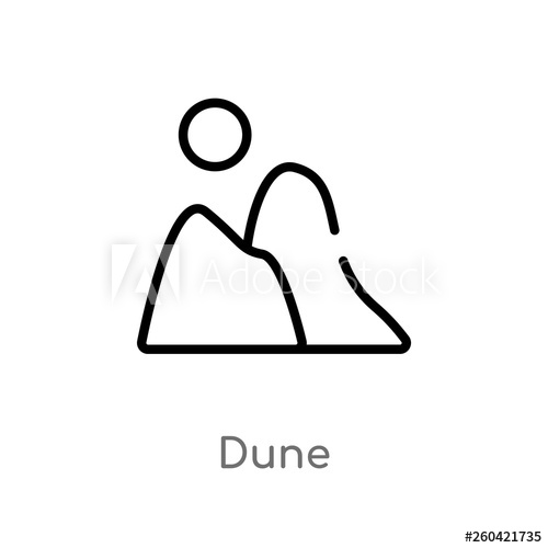 500x500 Outline Dune Vector Icon Isolated Black Simple Line Element