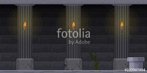 500x250 Interface Bit Game Appearance Of Level In Dark Dungeon Stock