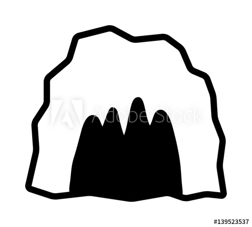 500x450 Cave Cavern, Animal Den Or Dungeon Line Art Vector Icon For Apps