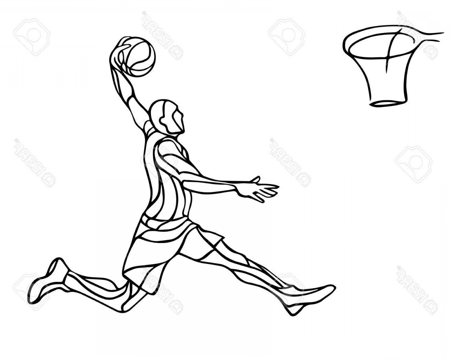 1560x1248 Photostock Vector Basketball Player Slam Dunk Silhouette Vector
